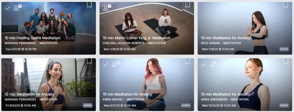 Classes in Peloton's Moment for Peace Collection